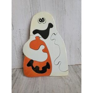 Vintage NEW ghost puzzle Halloween wooden unique toy home decor